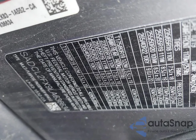 SADCL2FX9LA636634: 42764234