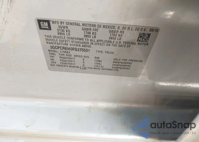 3GCPCREH0FG375531: 42764481