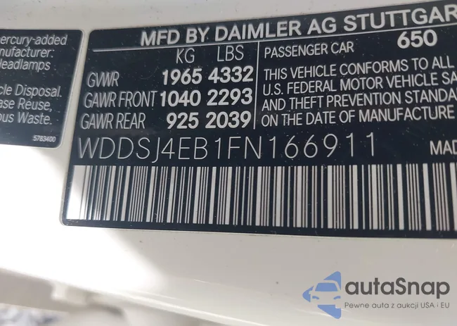 WDDSJ4EB1FN166911: 42764487