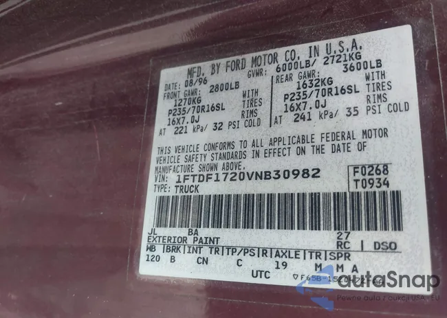 1FTDF1720VNB30982: 42764577