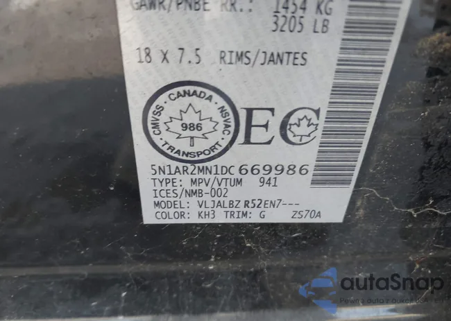 5N1AR2MN1DC669986: 42764590