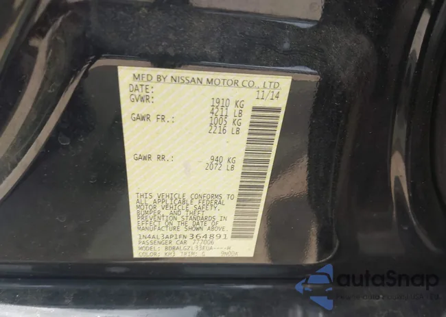 1N4AL3AP1FN364891: 42763816