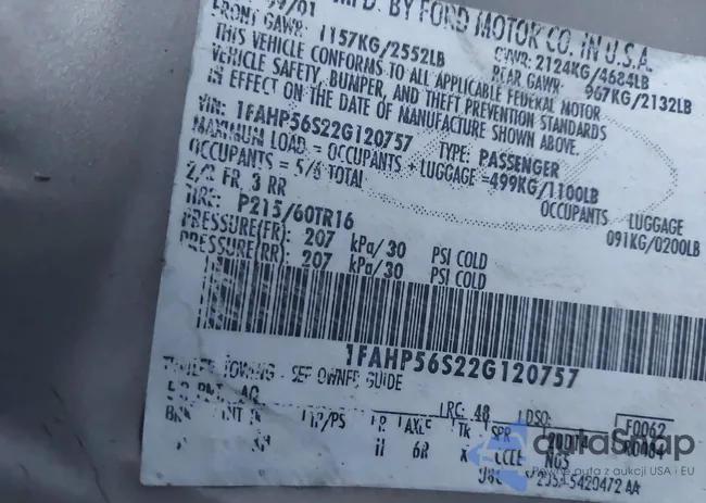 1FAHP56S22G120757: 42763870