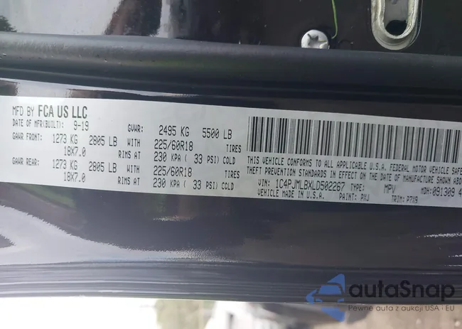 1C4PJMLBXLD502267: 42763898