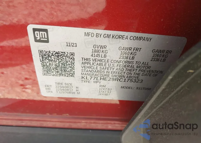 KL77LHE29RC175323: 42763995