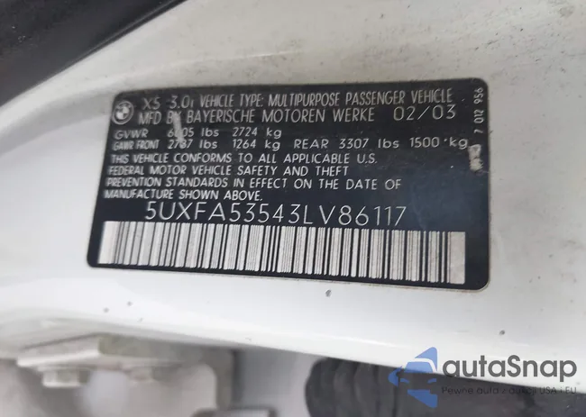 5UXFA53543LV86117: 42765089