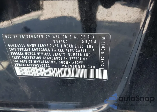 3VW2K7AJ9FM210733: 42765535