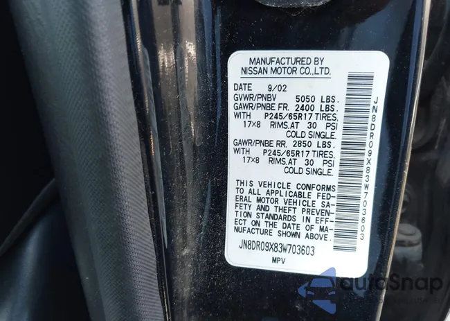 JN8DR09X83W703603: 42765588