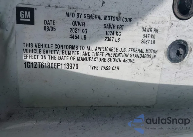 1G1ZT61806F113970: 42765026