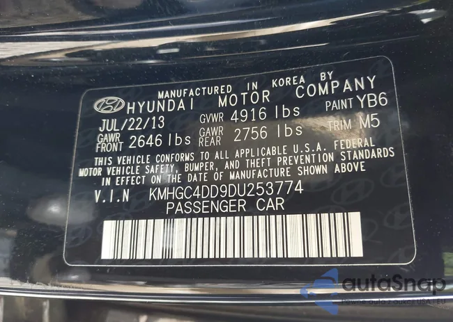 KMHGC4DD9DU253774: 42766076