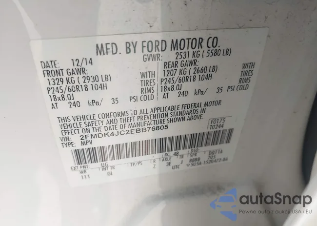 2FMDK4JC2EBB76805: 42766506