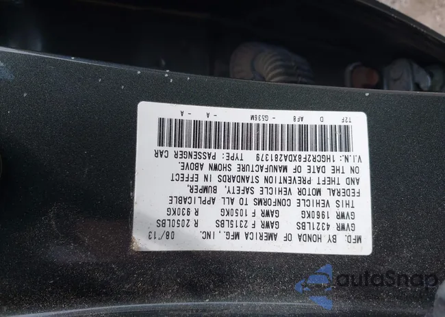 1HGCR2F8XDA281379: 42765773