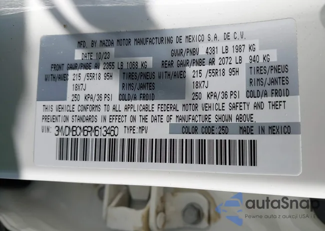 3MVDMBCM6RM613460: 42765784