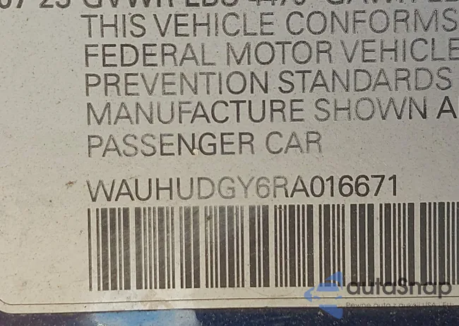 WAUHUDGY6RA016671: 42765810