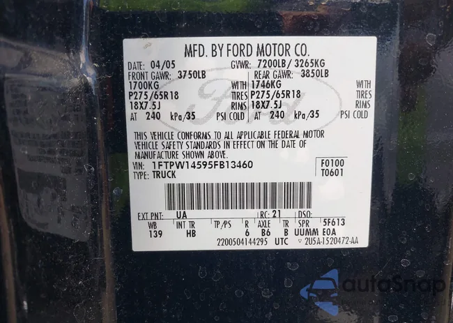 1FTPW14595FB13460: 42765828