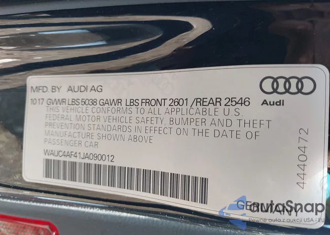 WAUC4AF41JA090012: 42765858