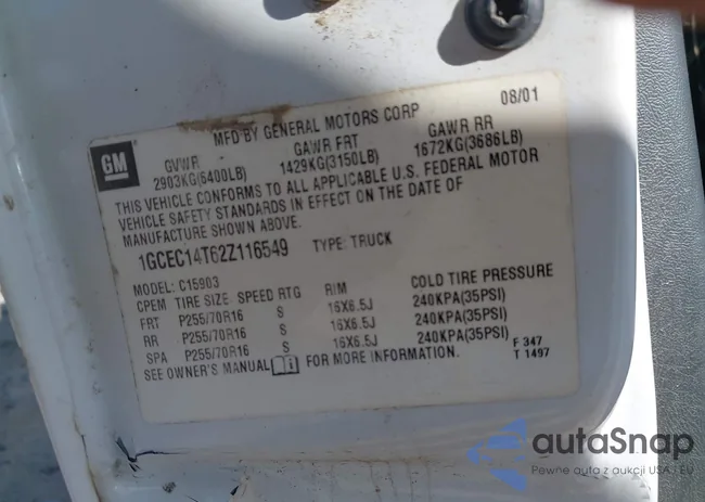 1GCEC14T62Z116549: 42765962