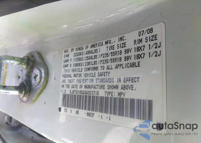 5J8TB18549A003716: 42765987