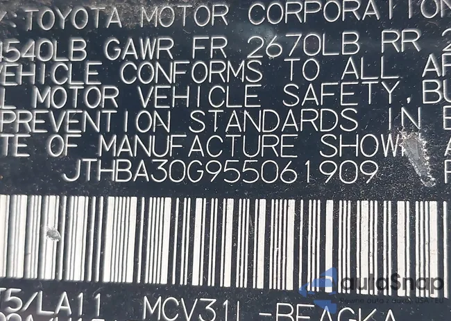 JTHBA30G955061909: 42765990