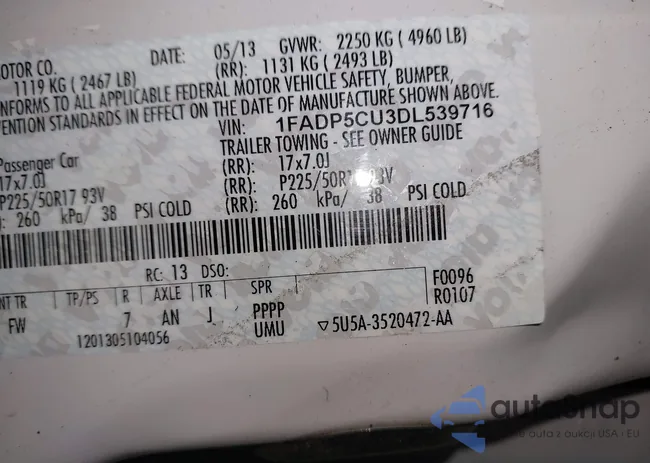 1FADP5CU3DL539716: 42766016