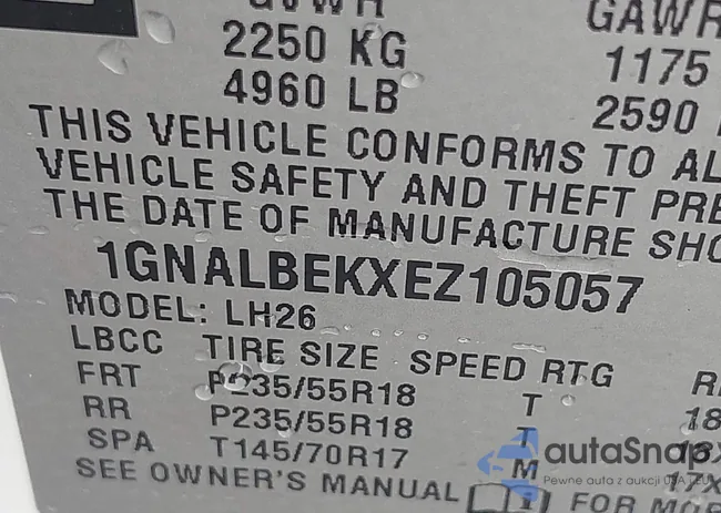 1GNALBEKXEZ105057: 42767056