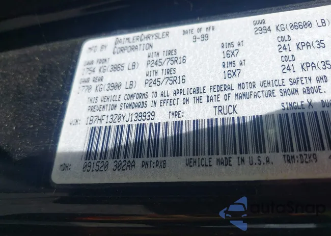 1B7HF13Z0YJ139939: 42767307