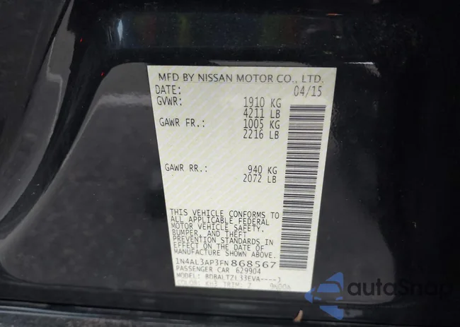 1N4AL3AP3FN868567: 42767326