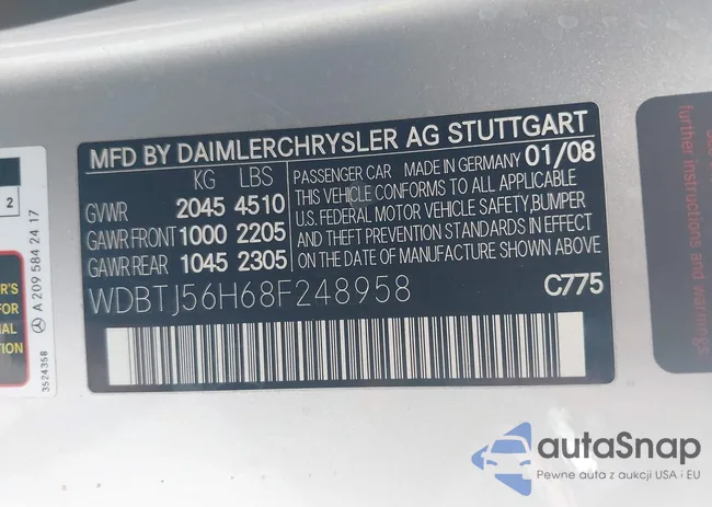 WDBTJ56H68F248958: 42767341