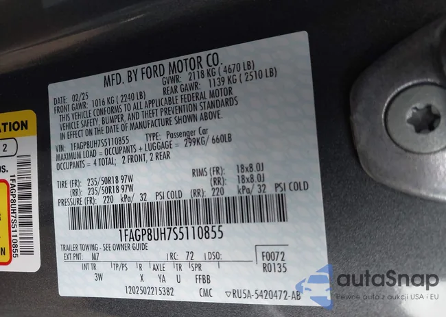 1FAGP8UH7S5110855: 42766643