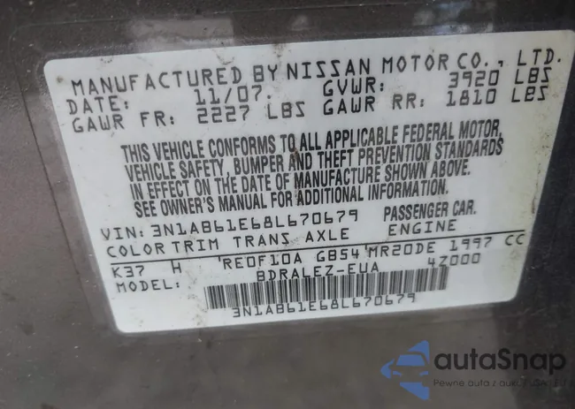 3N1AB61E68L670679: 42766679