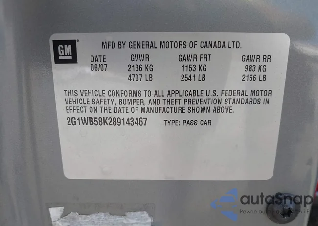 2G1WB58K289143467: 42766682