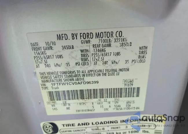 1FTFW1CV0AFD96399: 42766697