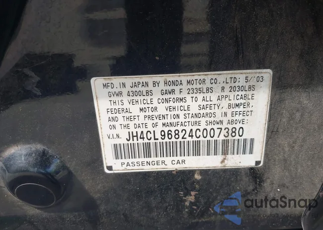 JH4CL96824C007380: 42766790