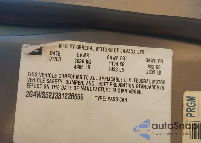 2G4WS52J331226559: 42766796