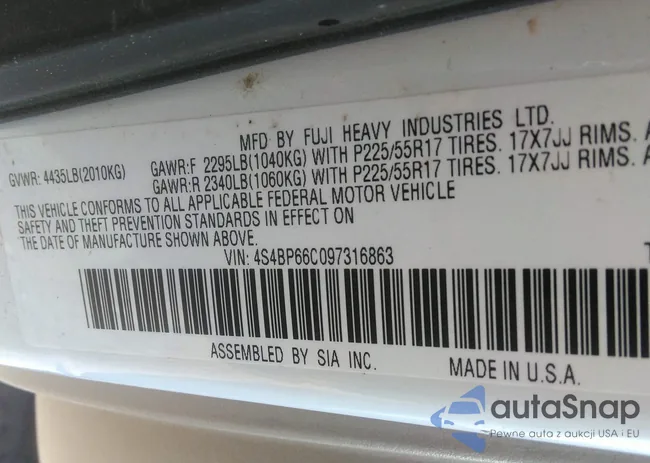 4S4BP66C097316863: 42766922