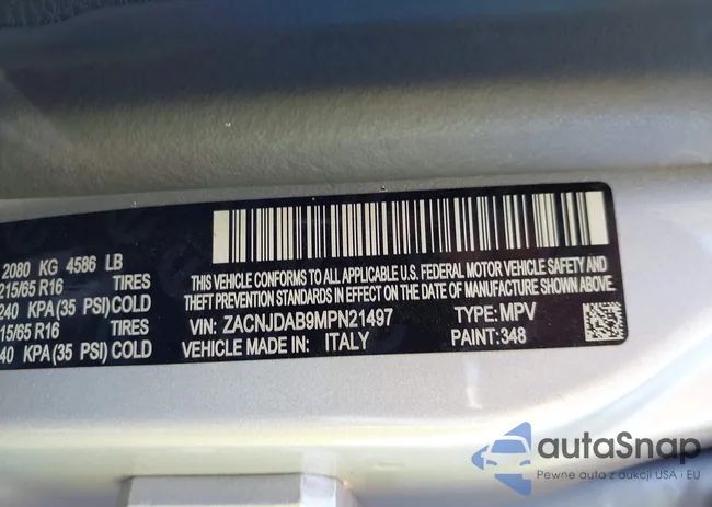 ZACNJDAB9MPN21497: 42768182