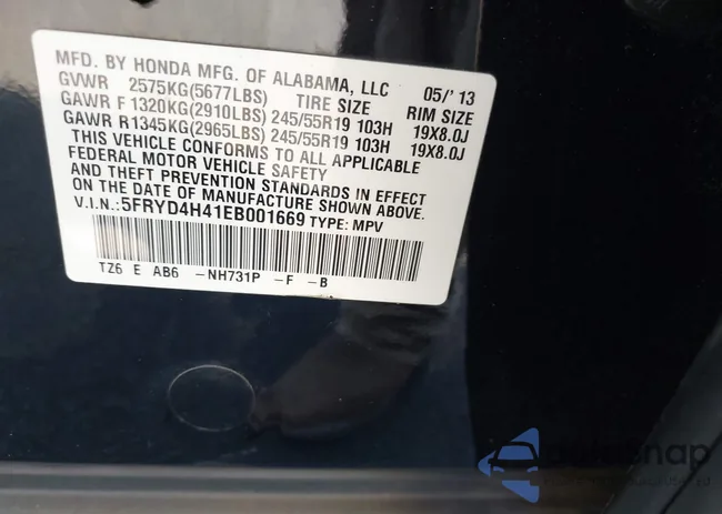 5FRYD4H41EB001669: 42768333