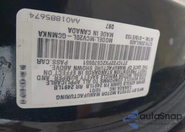 2T1CF22PX2C570551: 42768341