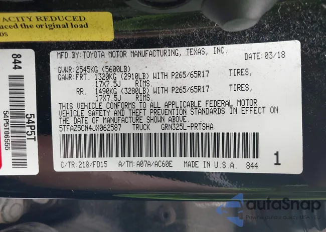 5TFAZ5CN4JX062587: 42768486