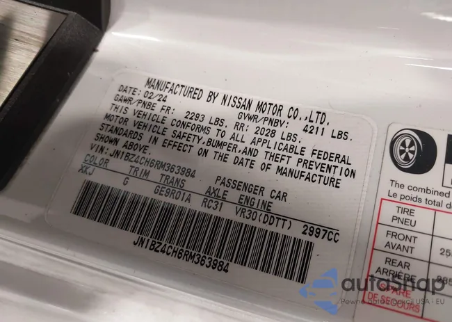 JN1BZ4CH6RM363984: 42768564