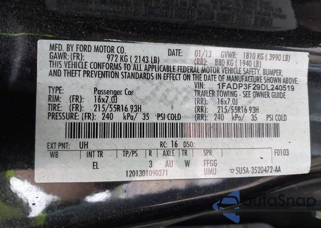 1FADP3F29DL240519: 42767738