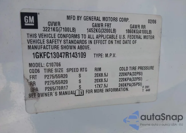 1GKFC13047R143109: 42767807