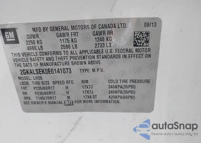 2GKALSEK0E6141073: 42767843