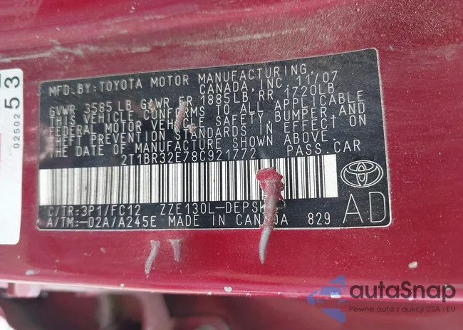 2T1BR32E78C921772: 42767845