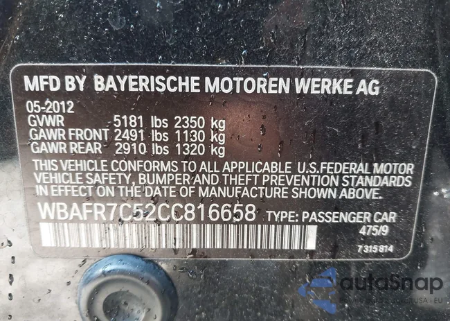 WBAFR7C52CC816658: 42767909