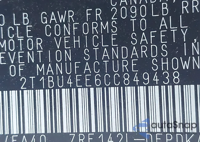 2T1BU4EE6CC849438: 42769075