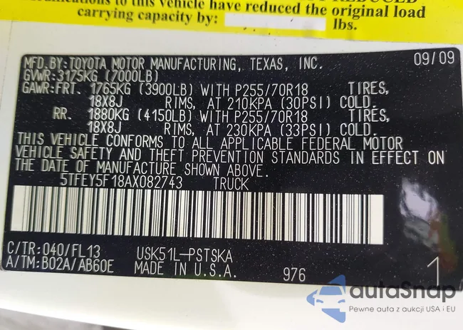 5TFEY5F18AX082743: 42769082