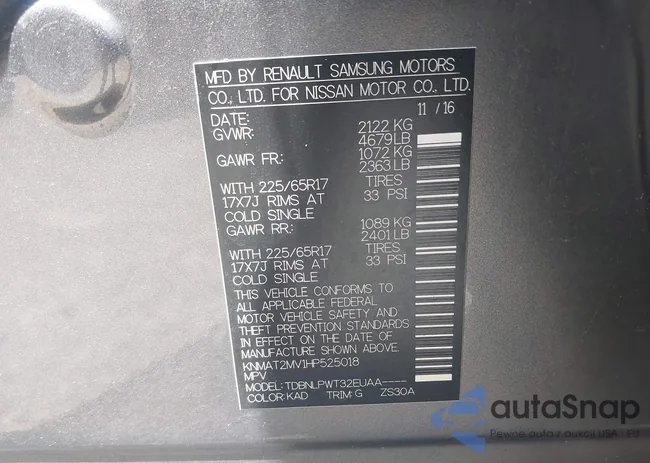 KNMAT2MV1HP525018: 42769202