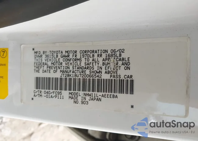 JT2BK18U720066542: 42769261