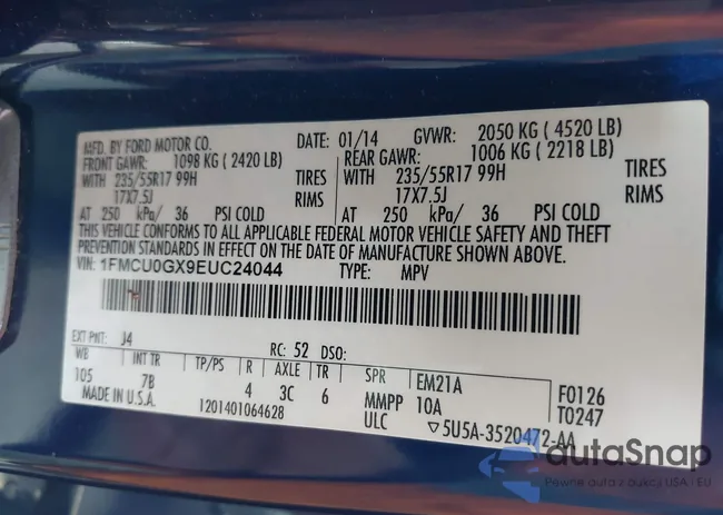 1FMCU0GX9EUC24044: 42769429